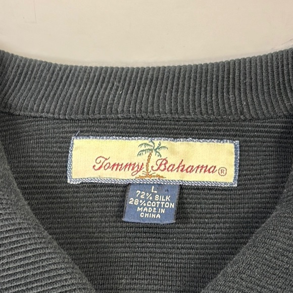 Tommy Bahama  Short Sleeve Micro Ribbed Silk Blend Casual Button Down Shirt L - Picture 4 of 9